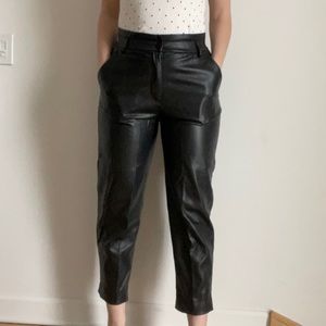 Zara leather joggers